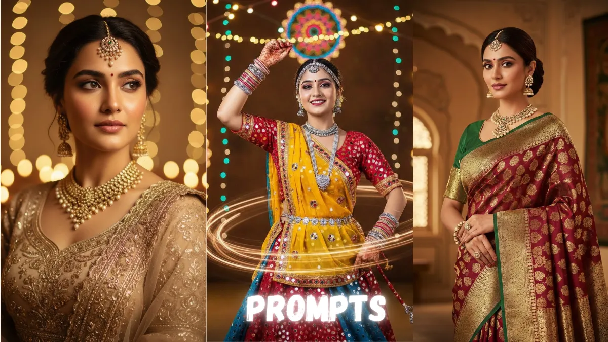 10 Google Gemini AI Photo Editing Prompts for Girls to Create Stunning Traditional Festive Ethnic Portraits